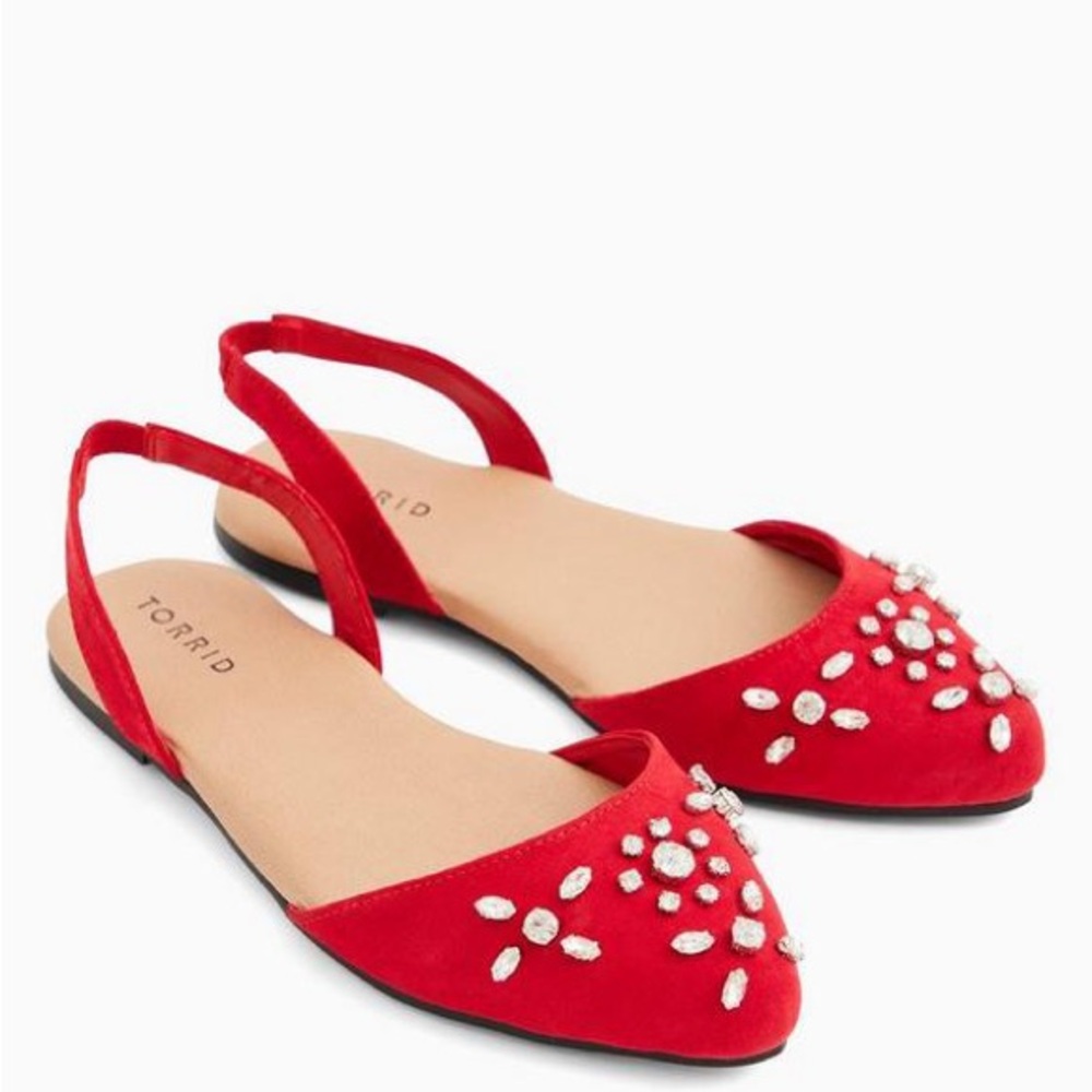 NWOT Torrid Red Embellished Women's Flats women’s 10.5
